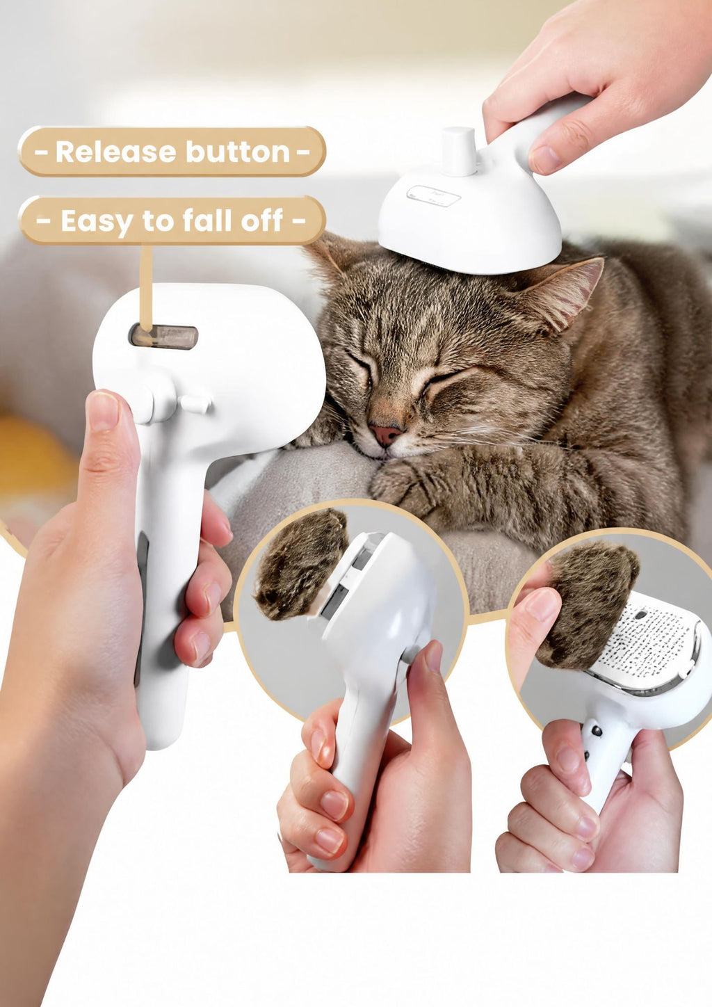PurrSteam™ 3-in-1 Steaming Pet Grooming Brush