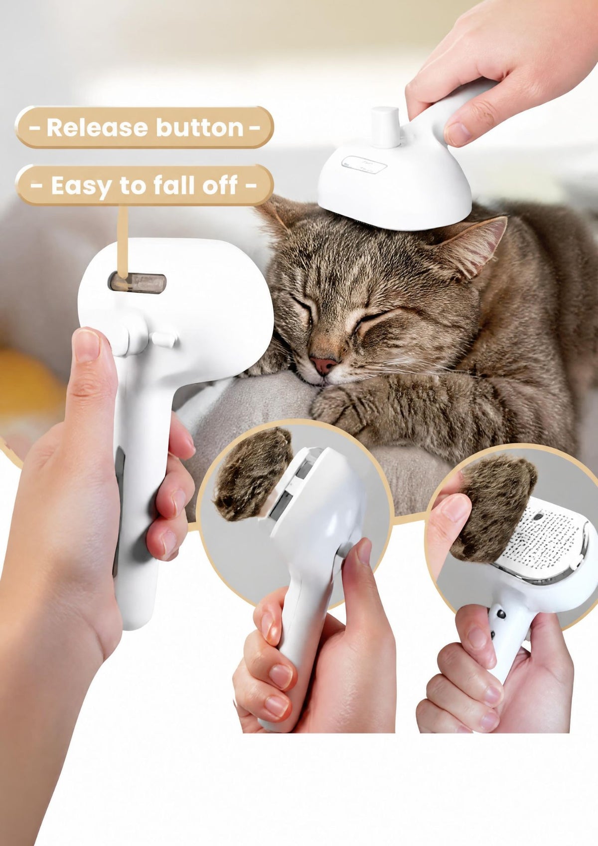 PurrSteam™ 3-in-1 Steaming Pet Grooming Brush
